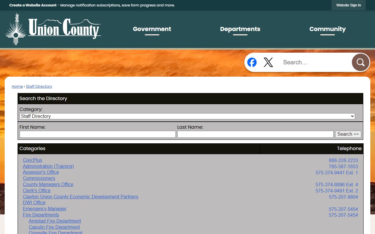 Union County District Court Clerk records staff directory