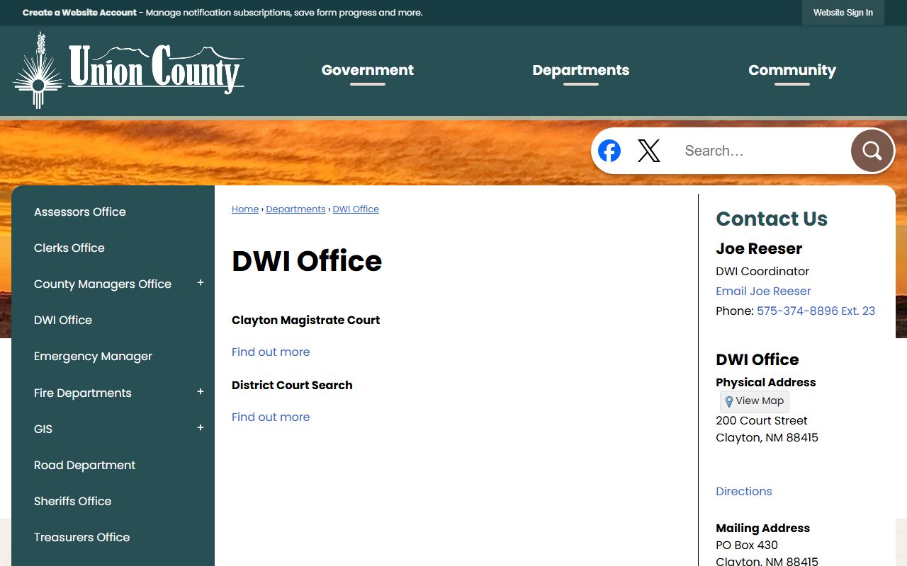 Union County arrest records and DWI court charges