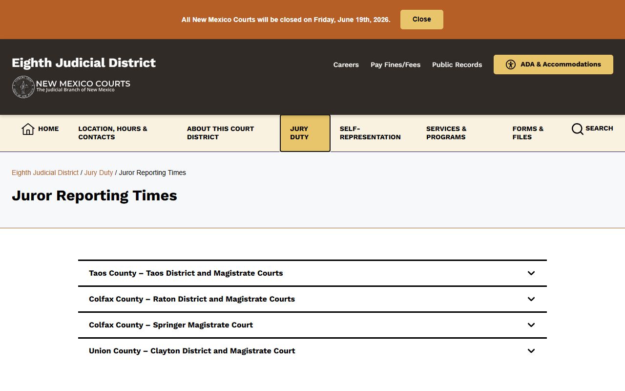 Union County court dockets Eighth District jury reporting