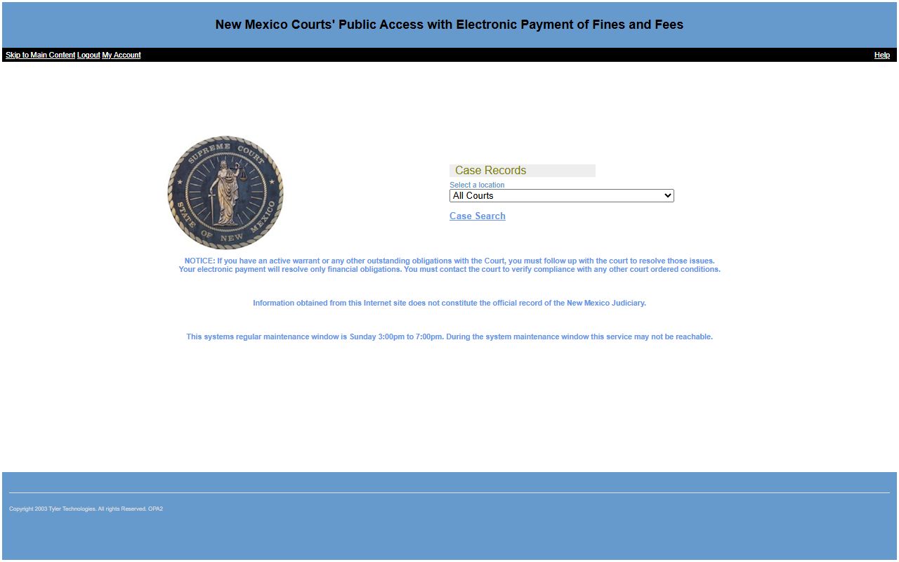 Union County court records Odyssey Public Access reSearchNM entry