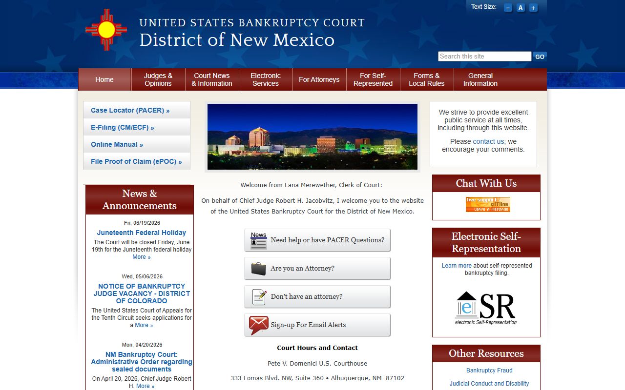 Union County District Court records U.S. Bankruptcy Court for New Mexico
