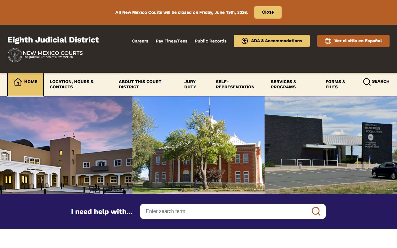 Union County court records Eighth Judicial District homepage
