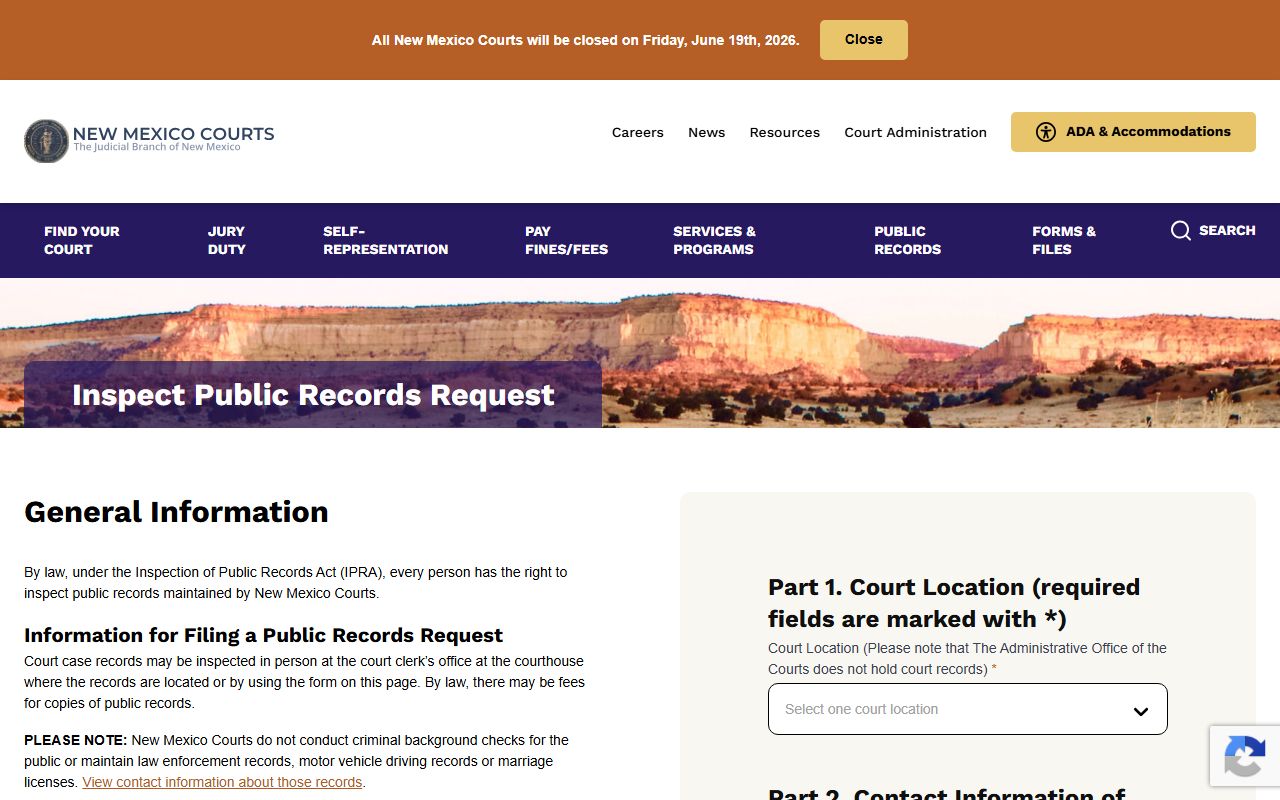 Union County court records New Mexico Courts IPRA portal