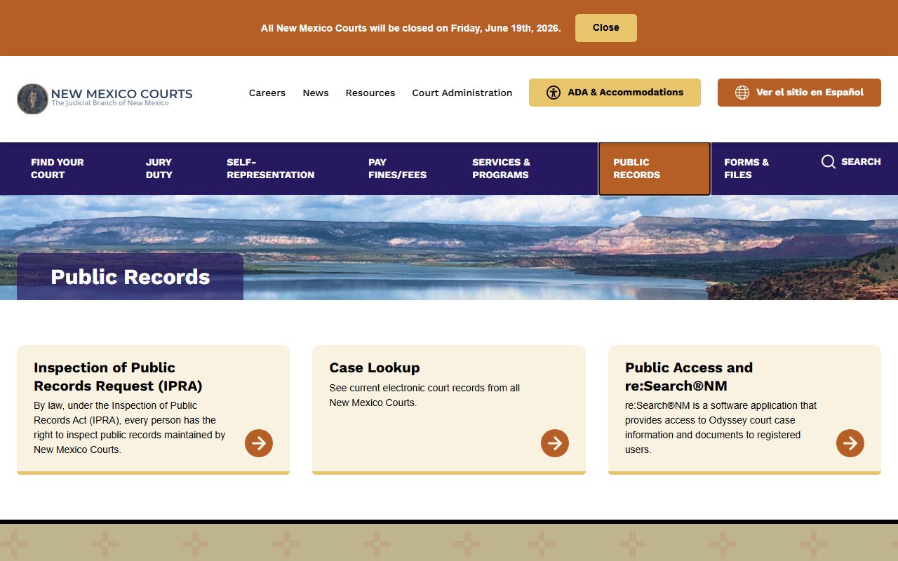 Union County court records New Mexico Courts public records page