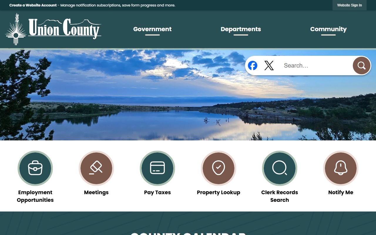 Union County court records homepage and local records links