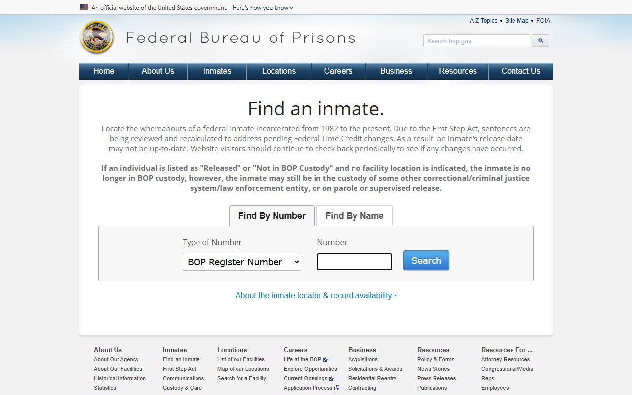 Union County inmate records Federal Bureau of Prisons inmate locator