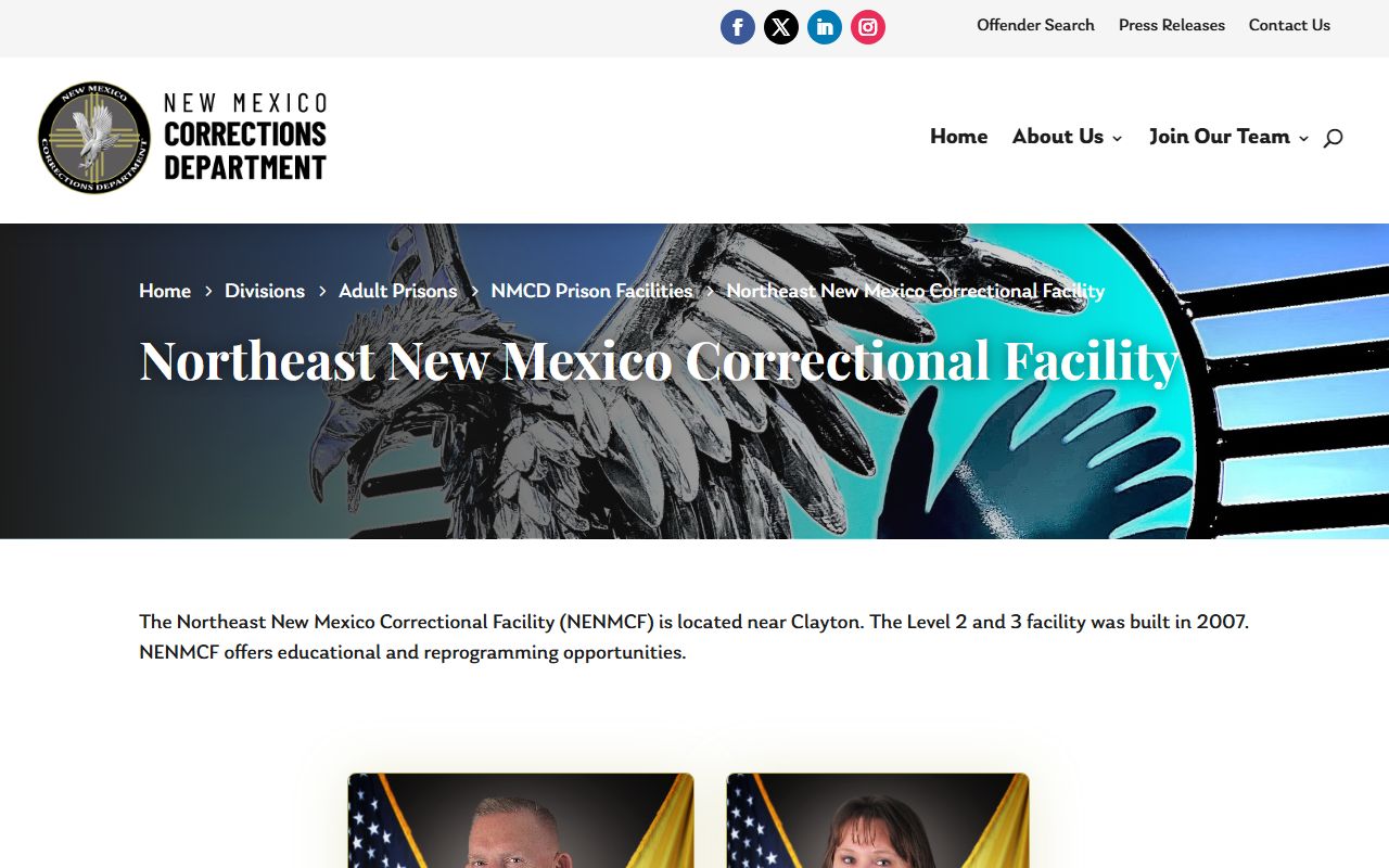 Union County inmate records Northeast New Mexico Correctional Facility distinction