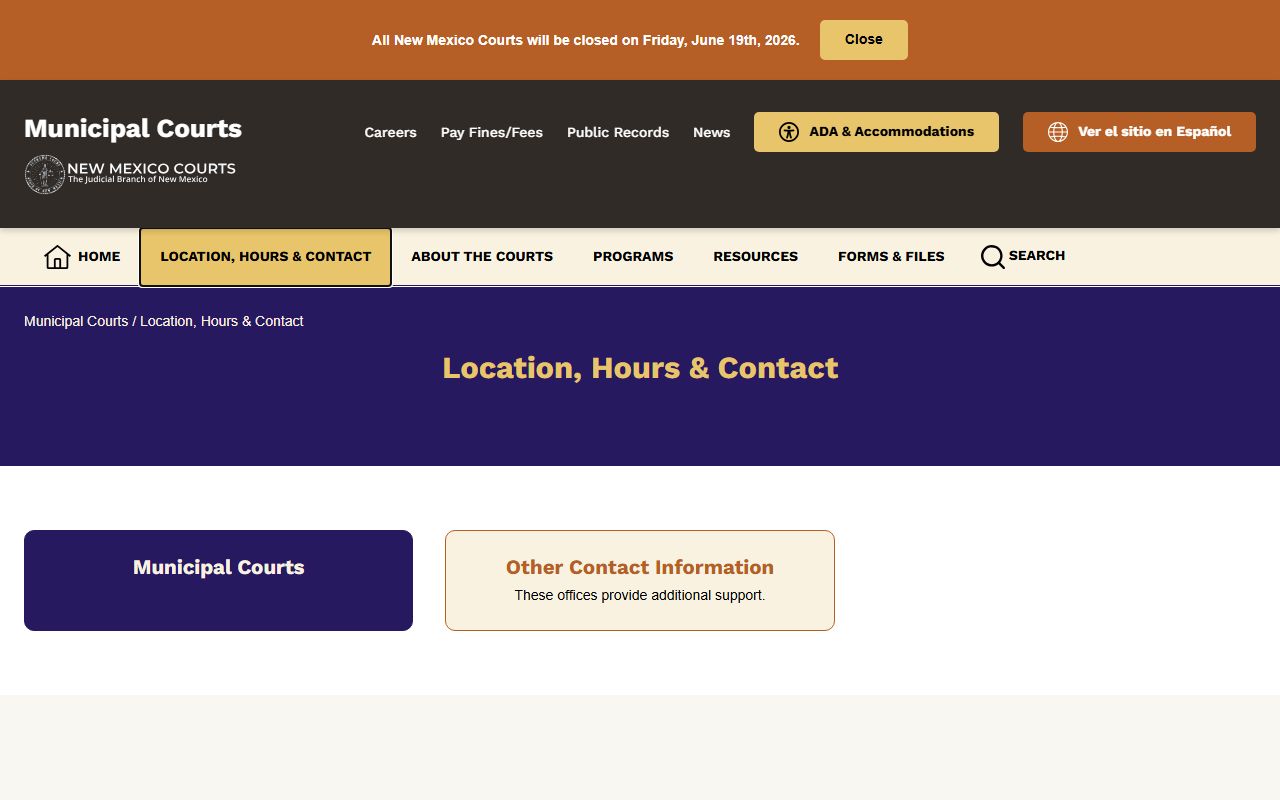Union County traffic court records New Mexico Municipal Courts contact list