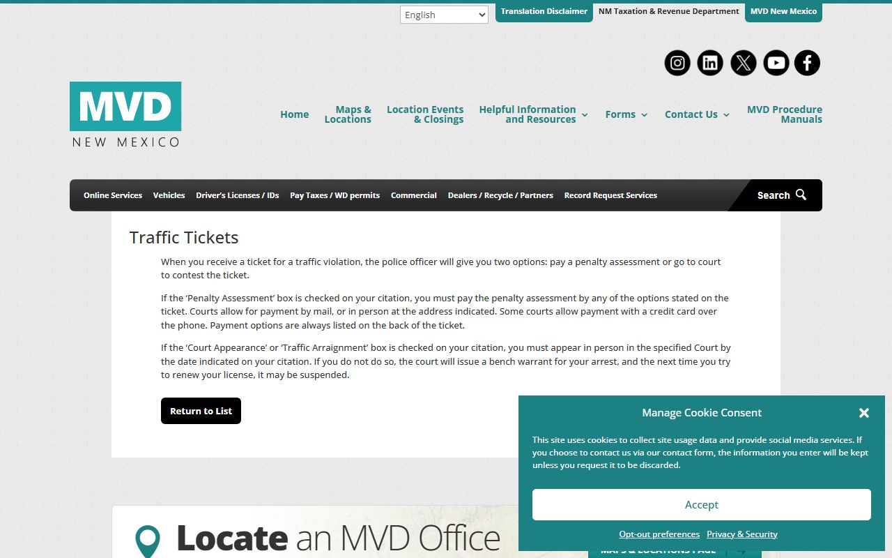 Union County traffic court records New Mexico MVD traffic tickets
